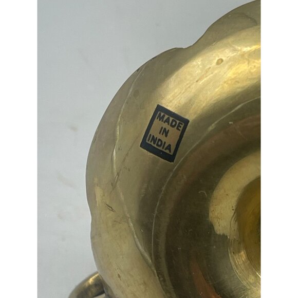 set of 2 Vintage Bedside Candlestick Portable holder made in India embossed READ - Picture 8 of 8